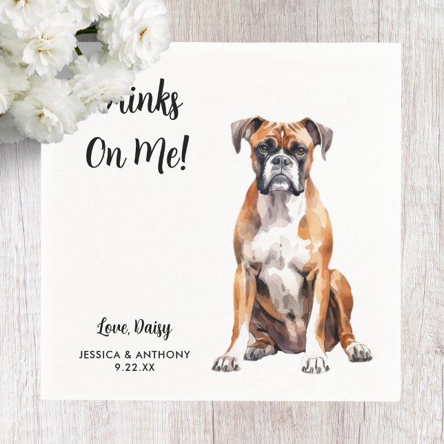 Boxer Dog Wedding  Napkin (Creator Uploaded)
