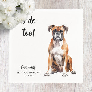 Boxer Dog Wedding  Napkin