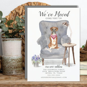 Boxer Dog We've Moved Moving Announcement