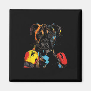 Boxer Dog With Boxing Gloves Men Women Kids  Magnet