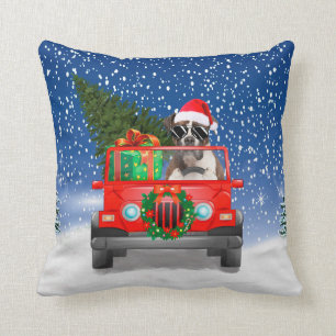 Boxer dog with Christmas gifts Cushion