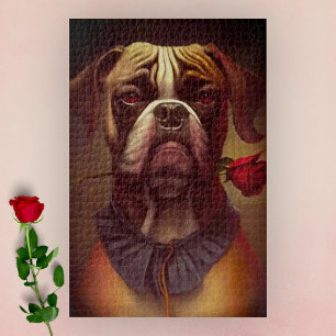 Boxer Dog with Rose Jigsaw Puzzle 1,014 Pcs