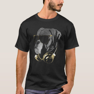 Boxer Dog With Sunglasses And Headphones T-Shirt
