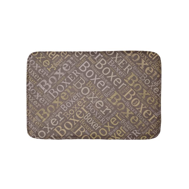Boxer dog Word Art Bath Mat (Front)