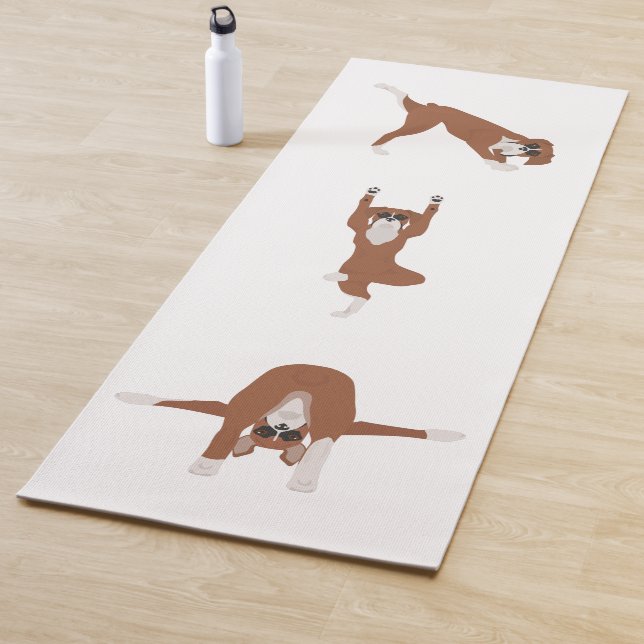 Boxer dog yoga pose mat (In Situ)