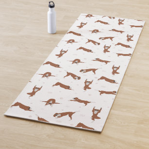 Boxer dog yoga pose yoga mat