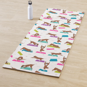 Boxer dog yoga pose yoga mat