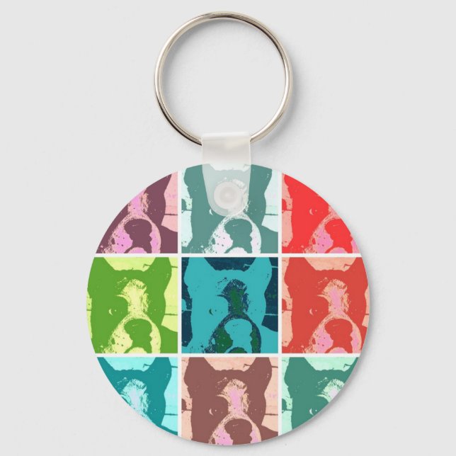 Boxer Dogs Key Ring (Front)