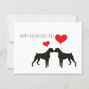 Boxer Dogs Valentines Day with Pets Postcard