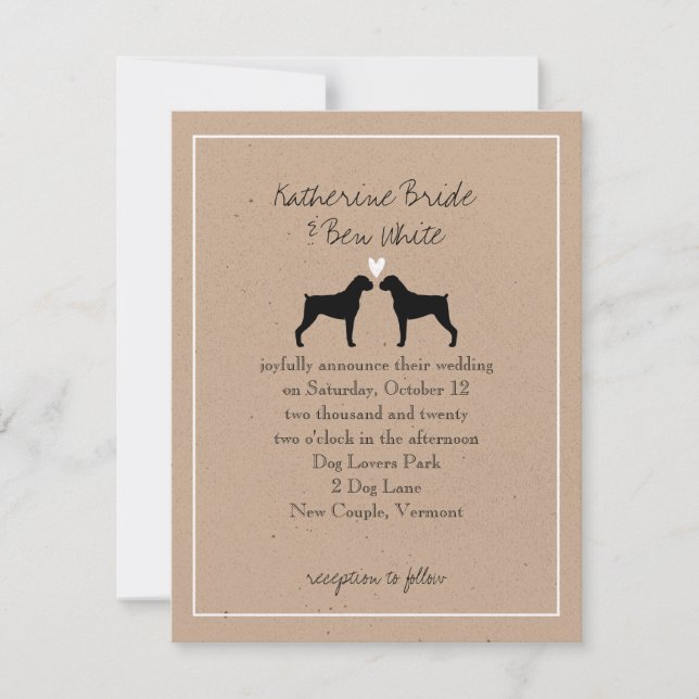 Boxer Dogs Wedding Invitation (Front)