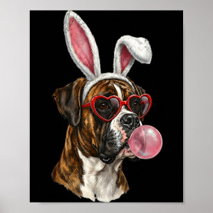 Boxer easter bunny dog lover poster