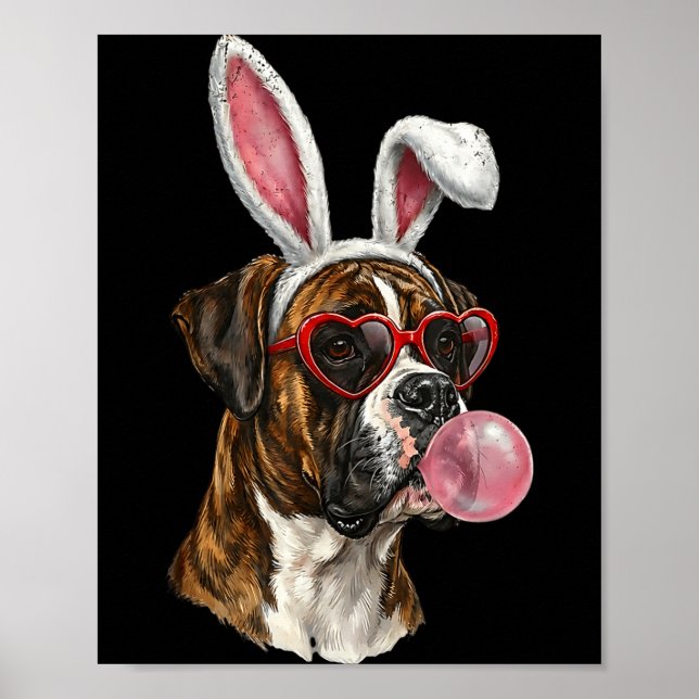 Boxer easter bunny dog lover  poster (Front)