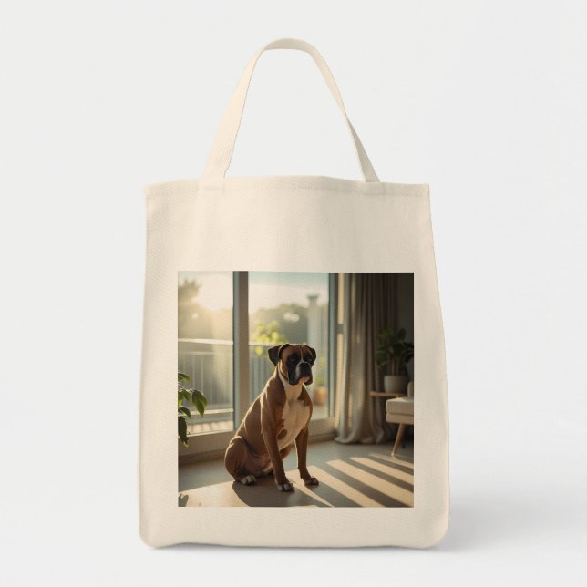 Boxer Elegant Grocery Tote Bag (Front)