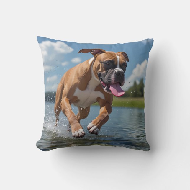 Boxer Elegant Throw Pillow (Front)