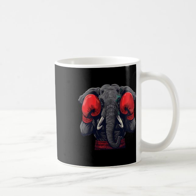 Boxer Elephant With Boxing Gloves Kickboxing Funny Coffee Mug (Right)