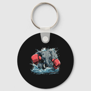 Boxer Elephant With Boxing Gloves Kickboxing Funny Key Ring