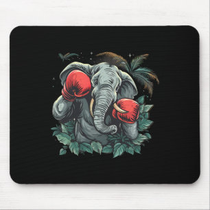 Boxer Elephant With Boxing Gloves Kickboxing Funny Mouse Pad