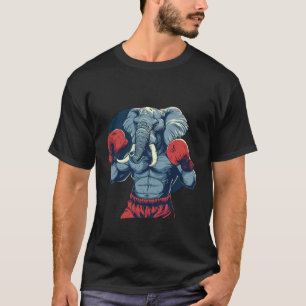 Boxer Elephant with Boxing Gloves Kickboxing Funny T-Shirt