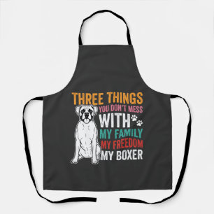 Boxer Family Freedom Dog Lover Apron