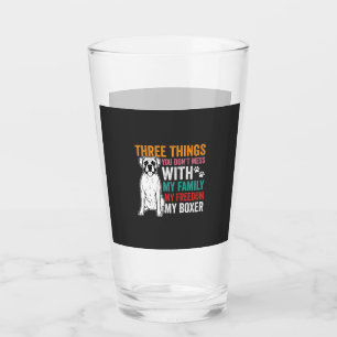Boxer Family Freedom Dog Lover Glass