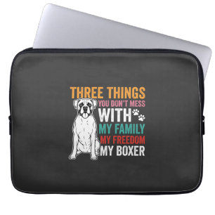 Boxer Family Freedom Dog Lover Laptop Sleeve