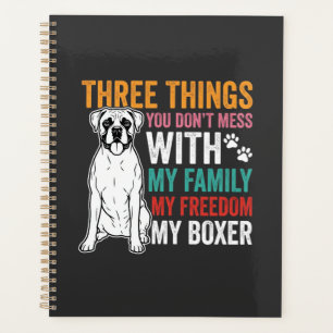 Boxer Family Freedom Dog Lover Planner