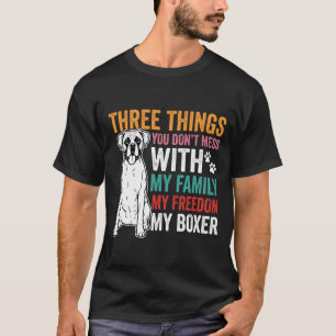 Boxer Family Freedom Dog Lover T-Shirt