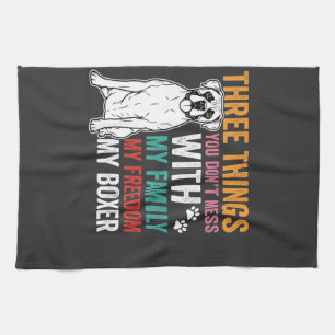 Boxer Family Freedom Dog Lover Tea Towel