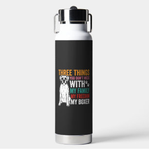 Boxer Family Freedom Dog Lover Water Bottle