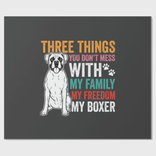 Boxer Family Freedom Dog Lover Wrapping Paper