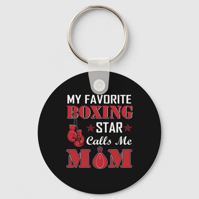 Boxer Favourite Boxing Star Calls Mum Gift Idea  Key Ring (Front)