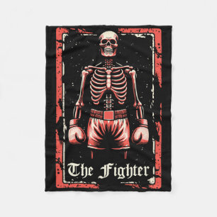 Boxer Fighter - Sparring Gloves Boxing Skeleton Ta Fleece Blanket