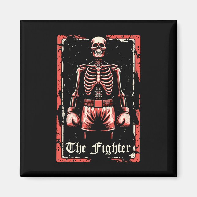 Boxer Fighter - Sparring Gloves Boxing Skeleton Ta Magnet (Front)