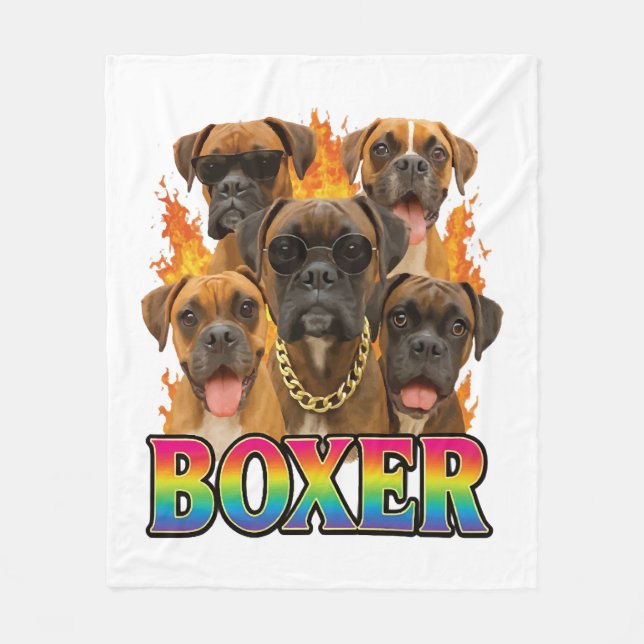 Boxer  fleece blanket (Front)
