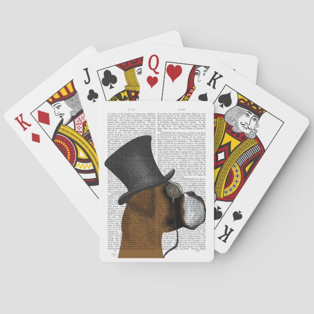 Boxer, Formal Hound and Hat Playing Cards (Back)