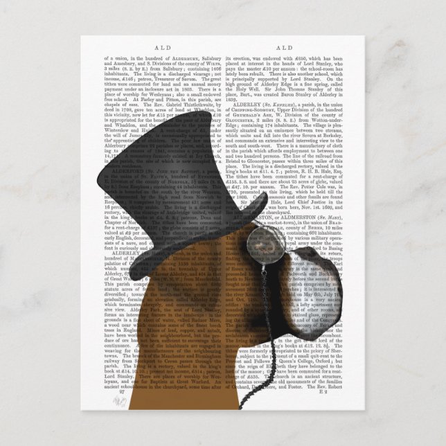 Boxer, Formal Hound and Hat Postcard (Front)