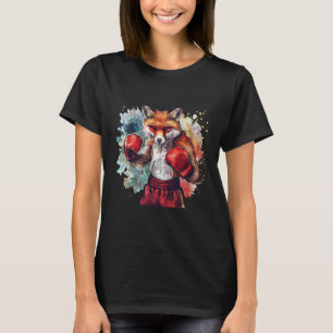 Boxer Fox With Boxing Gloves Kickboxing Funny Boxi T-Shirt