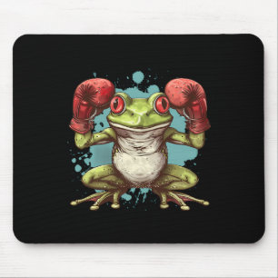 Boxer Frog With Boxing Gloves Kickboxing Funny Box Mouse Pad