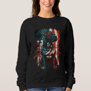Boxer Funny America USA Flag Dog Lover K-9 Unit Pa Sweatshirt