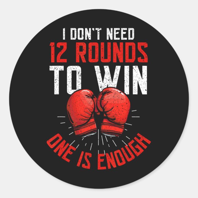 Boxer Funny Boxing  Classic Round Sticker (Front)