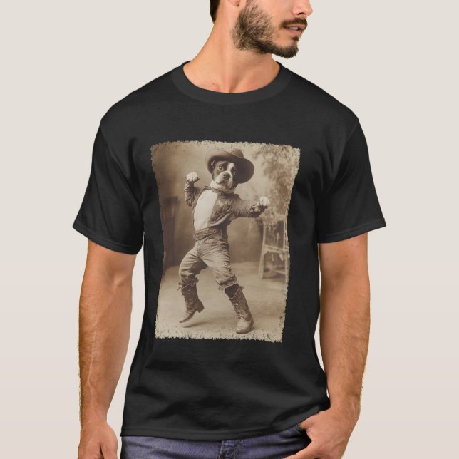 Boxer Funny Dog Silly Cowboy T-Shirt (Front)