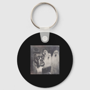 Boxer ghost funny halloween scary dog spooky key ring