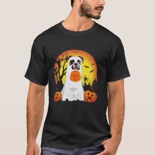 Boxer Ghost Pumpkin Halloween Fall Dog Lover Women T-Shirt