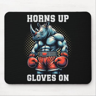 Boxer Gift Heavyweight Champion Gloves On Rhino Bo Mouse Pad