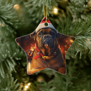 Boxer Gift, Pet Gift, Dog Police, Christmas Gift  Ceramic Ornament
