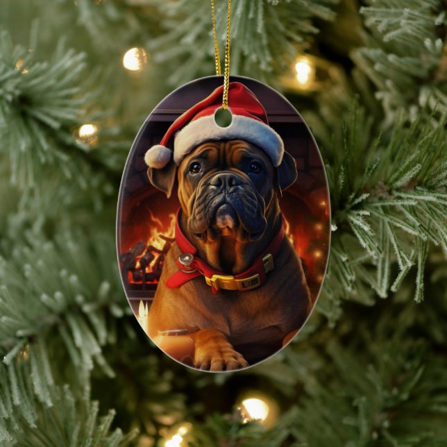 Boxer Gift, Pet Gift, Dog Police, Christmas Gift  Ceramic Ornament (Tree)