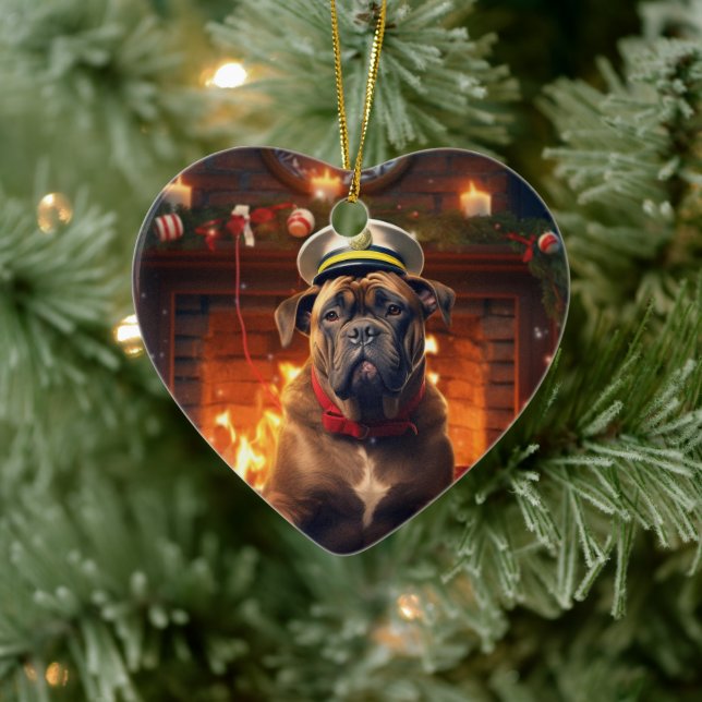 Boxer Gift, Pet Gift, Dog Police, Christmas Gift  Ceramic Ornament (Tree)