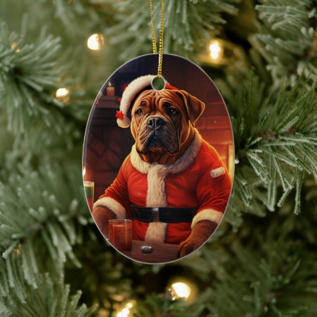 Boxer Gift, Pet Gift, Dog Police, Christmas Gift  Ceramic Ornament (Tree)