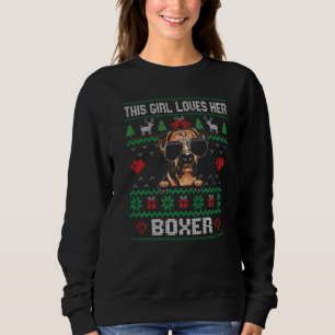 Boxer Girl Cool Ugly Christmas for Dog Mom Premium Sweatshirt