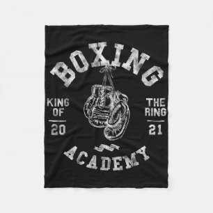 Boxer Gloves Vintage Retro Style King Of The Ring Fleece Blanket